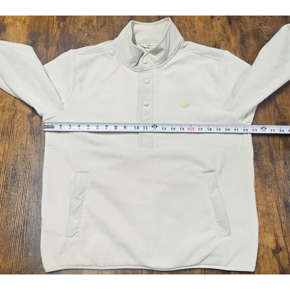 Vuori Aspen Half Snap Fleece Pullover White Size Medium